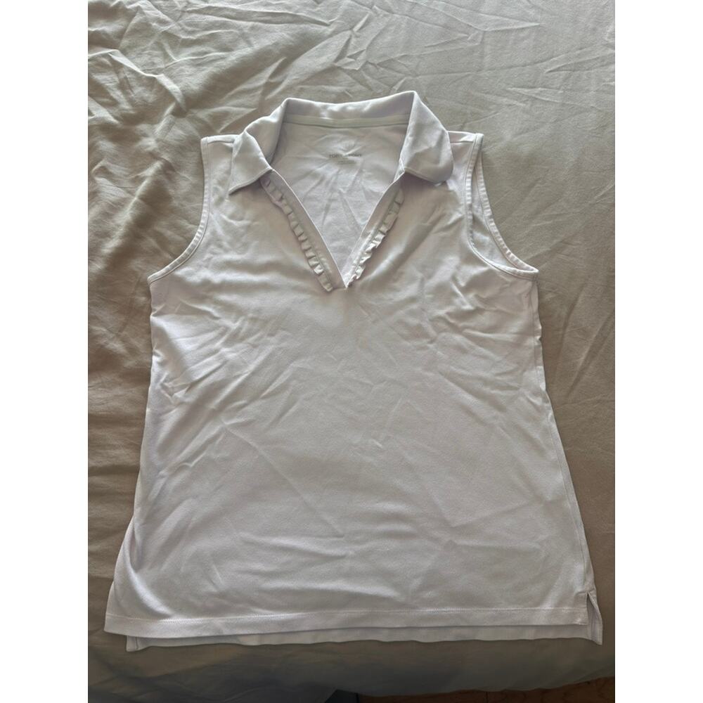 Tory Burch Sport Sleeveless Polo Top – Large light pink Athletic Golf Tennis
